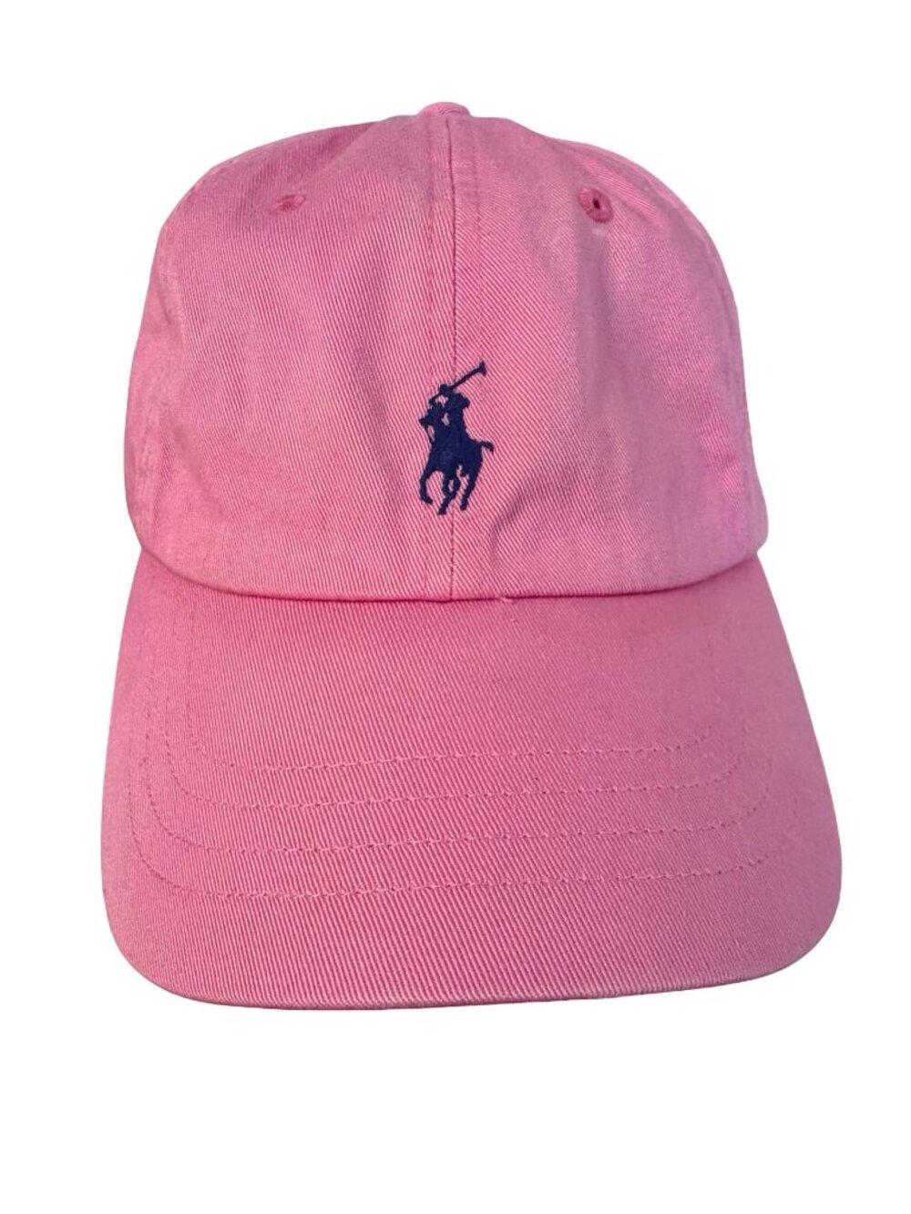 Polo Ralph Lauren Pink Cotton Chino Baseball Cap Navy Pony Adjustable Hat